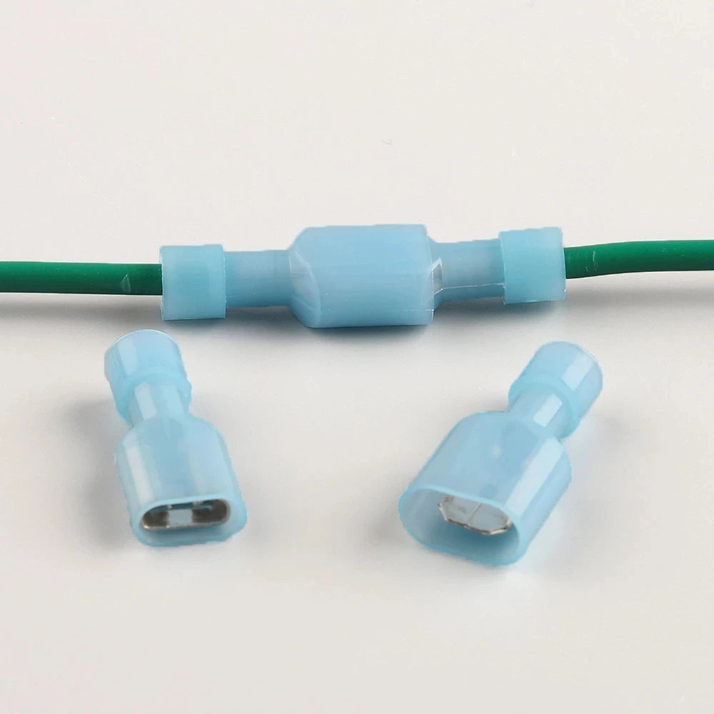 50PCS Nylon Fully Insulated Spade Female+ Male  Electrical Crimp Terminators Terminals Crimp Wire Cable Connectors