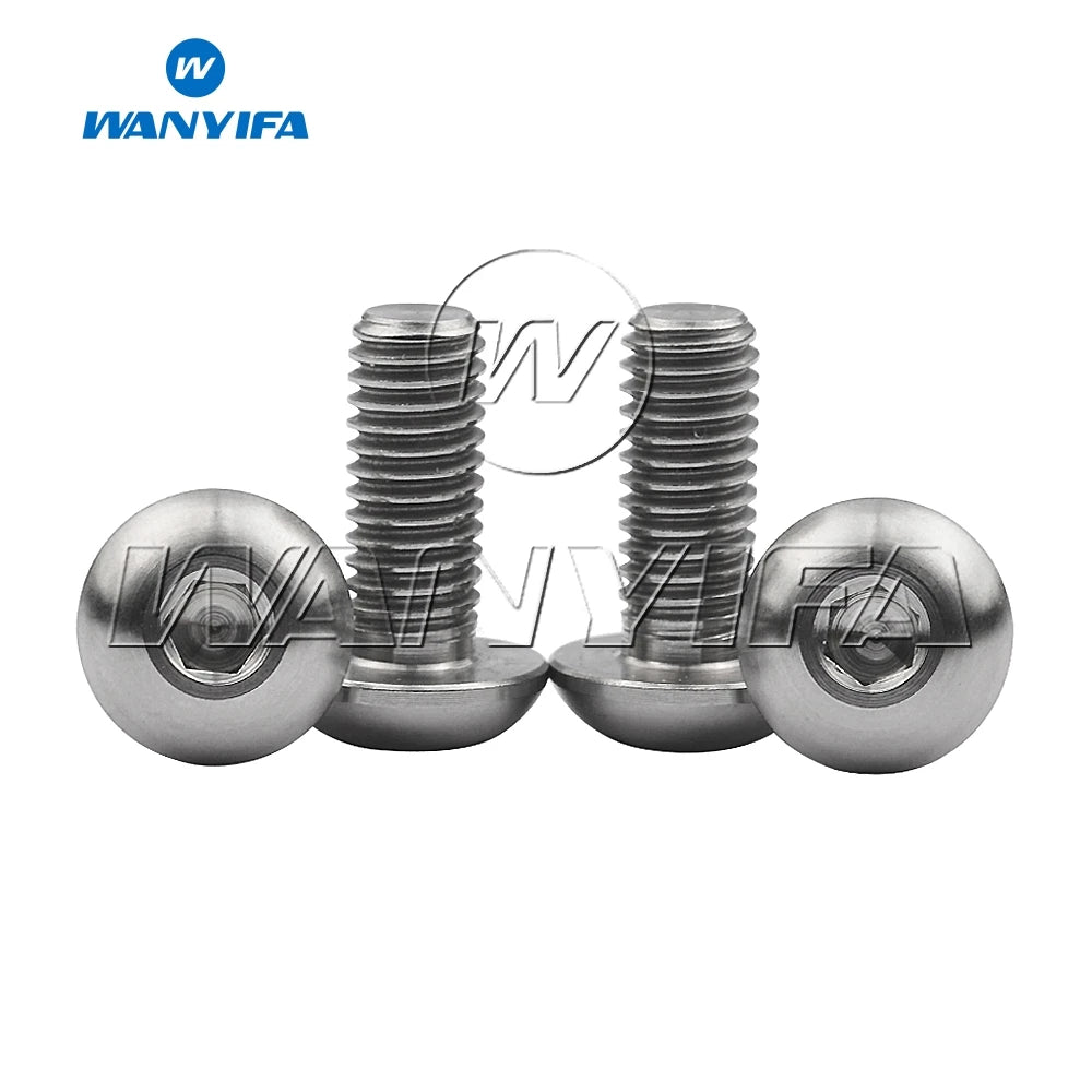 Wanyifa Titanium Bolts M5x8 M5x10 M5x12 M5x15mm Round Head Inner Hexagon Screw for Bicycle Bottle Cage