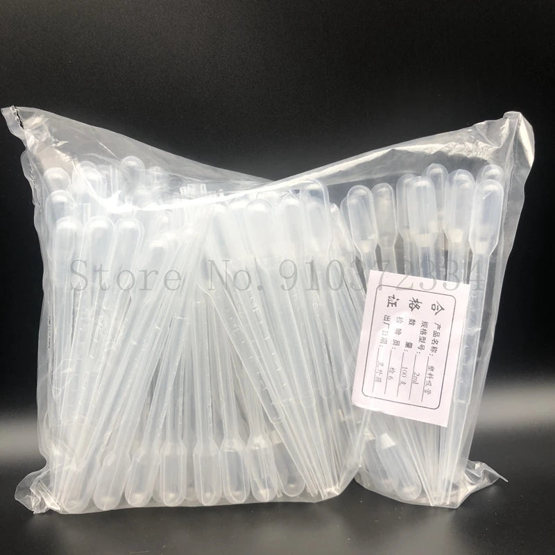 200pcs lab 0.2ml 0.5ml 1ml 2ml 3ml 3ml-L 5ml 10ml Plastic Pasteur Pipette Transfering Dropper for School Experiment