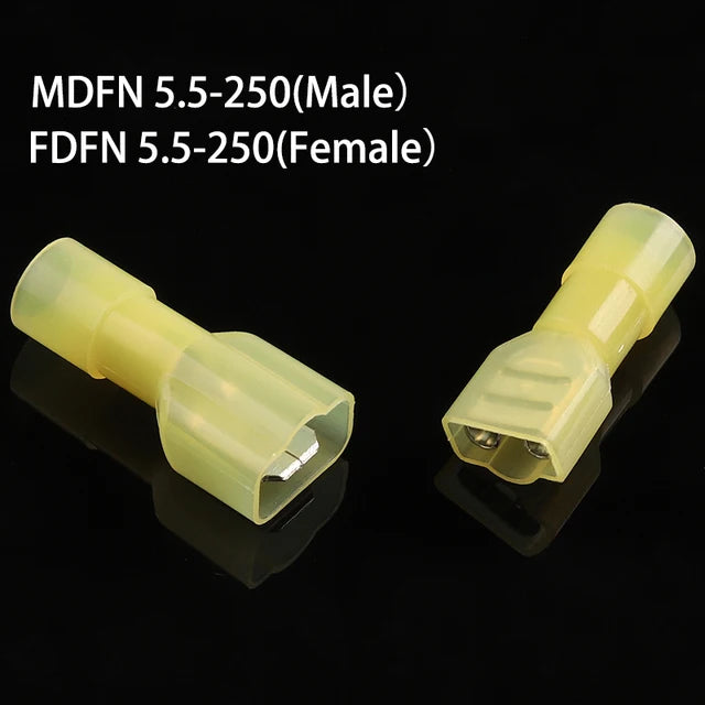 50PCS Nylon Fully Insulated Spade Female+ Male  Electrical Crimp Terminators Terminals Crimp Wire Cable Connectors