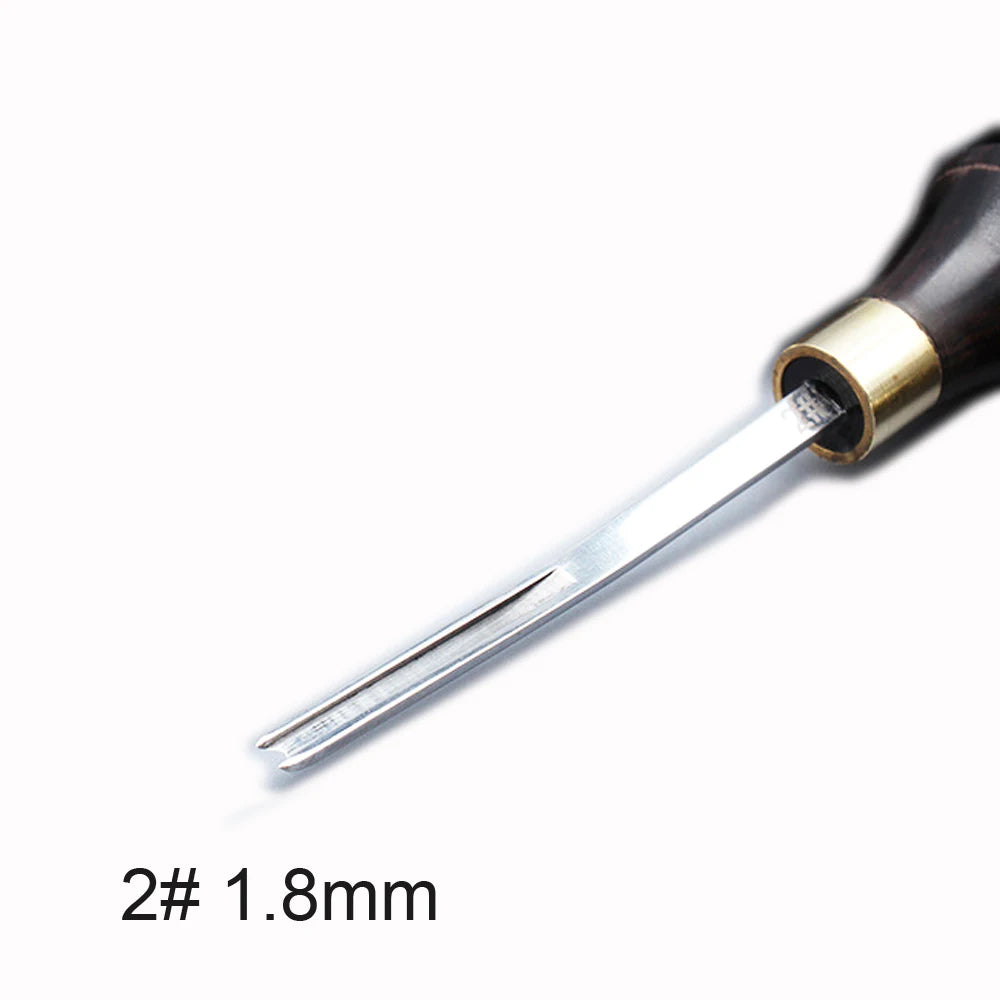 Leather Edge Cutter Beveller Beveling Skiving Knife Steel Sharper 0.6/0/7/1/3/1.8mm Ebony Handle Leather Craft Trimming Tool