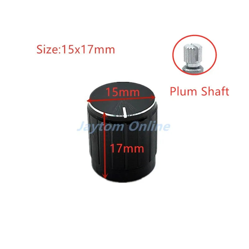 4pcs Black Aluminum alloy Potentiometer/Encoder Knobs Switch Caps 30x17mm 21x17mm 15x17mm Half Shaft Plum Shaft