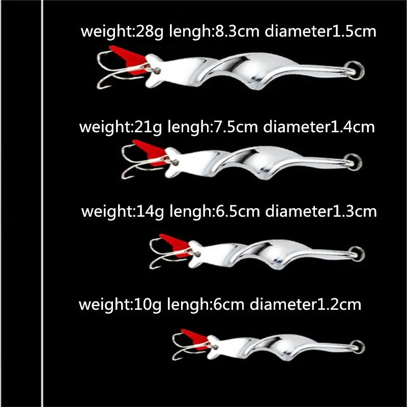 FISHINAPOT 1pcs Sliver 10g/14g/21g/28g Spinner Spoon Lures Rotating Metal Sequins Baits Fishing Lure Crankbait Carp Pesca Hooks