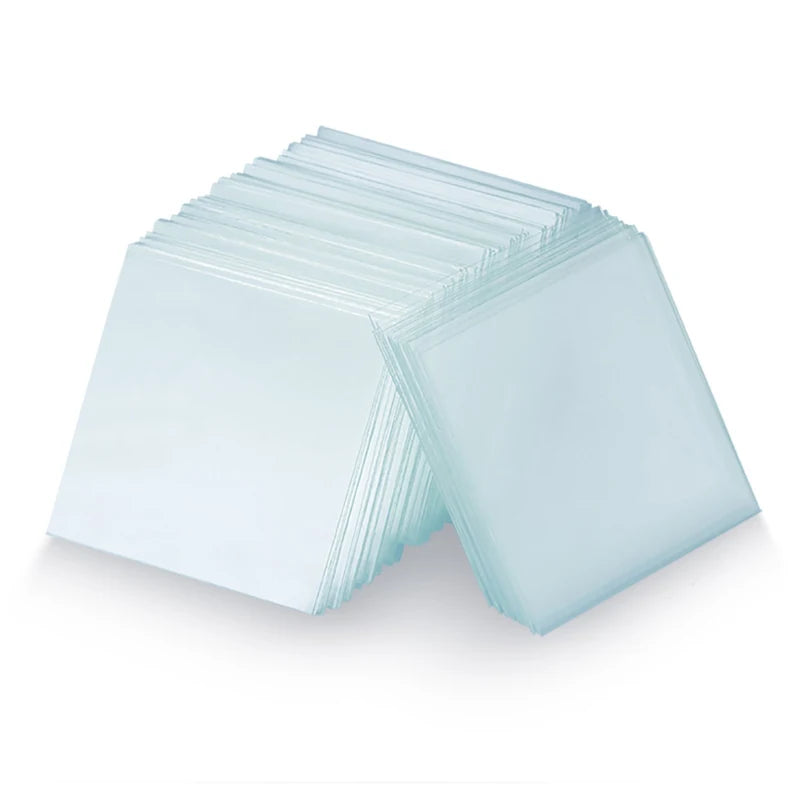 50pcs Microscope Slides + 100pcs Cover Glass Pre-Cleaned Blank Biology Glass Slide for Basic Biological Science