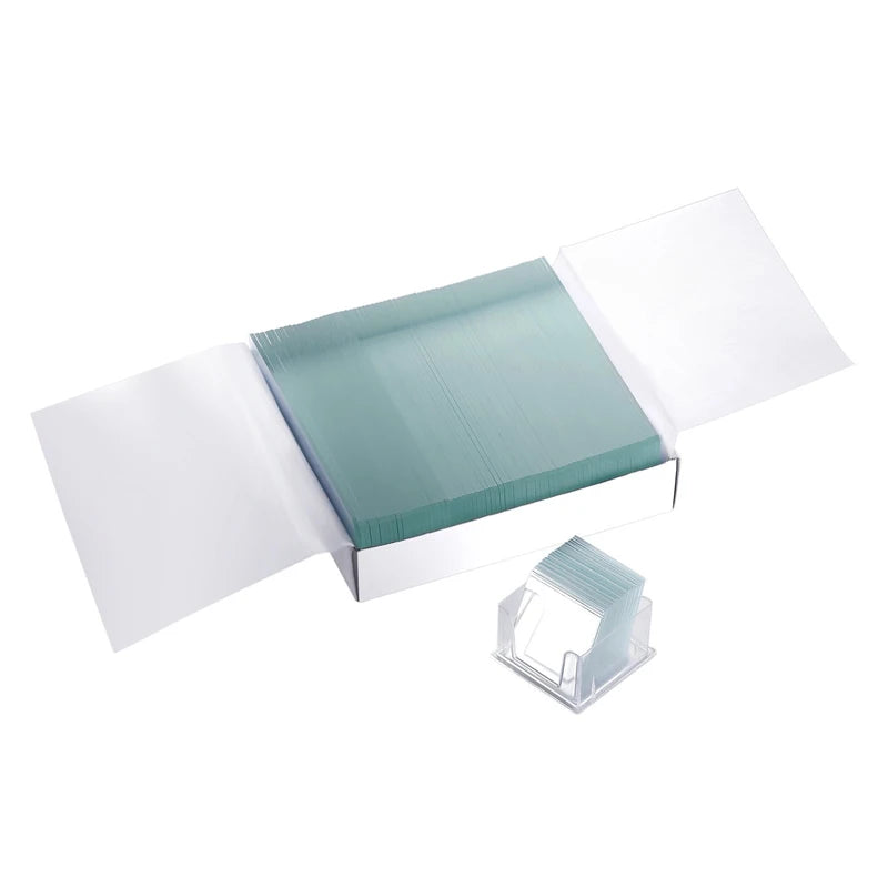 50pcs Microscope Slides + 100pcs Cover Glass Pre-Cleaned Blank Biology Glass Slide for Basic Biological Science