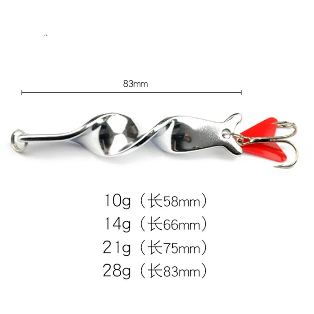 FISHINAPOT 1pcs Sliver 10g/14g/21g/28g Spinner Spoon Lures Rotating Metal Sequins Baits Fishing Lure Crankbait Carp Pesca Hooks