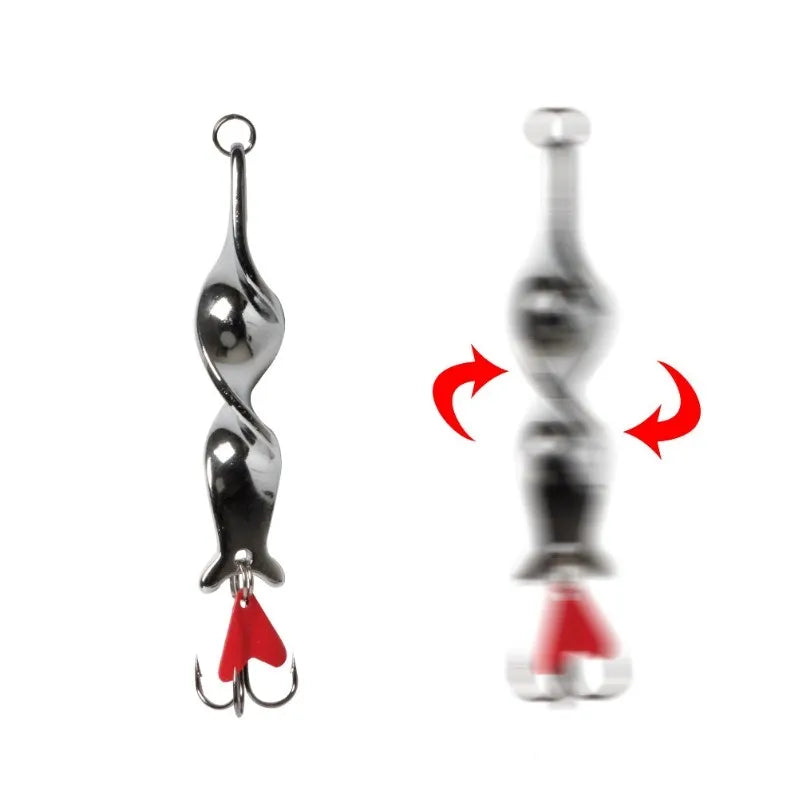 FISHINAPOT 1pcs Sliver 10g/14g/21g/28g Spinner Spoon Lures Rotating Metal Sequins Baits Fishing Lure Crankbait Carp Pesca Hooks