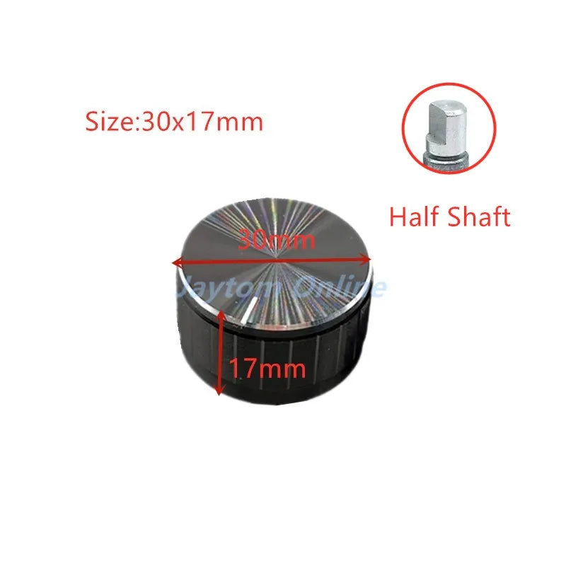 4pcs Black Aluminum alloy Potentiometer/Encoder Knobs Switch Caps 30x17mm 21x17mm 15x17mm Half Shaft Plum Shaft