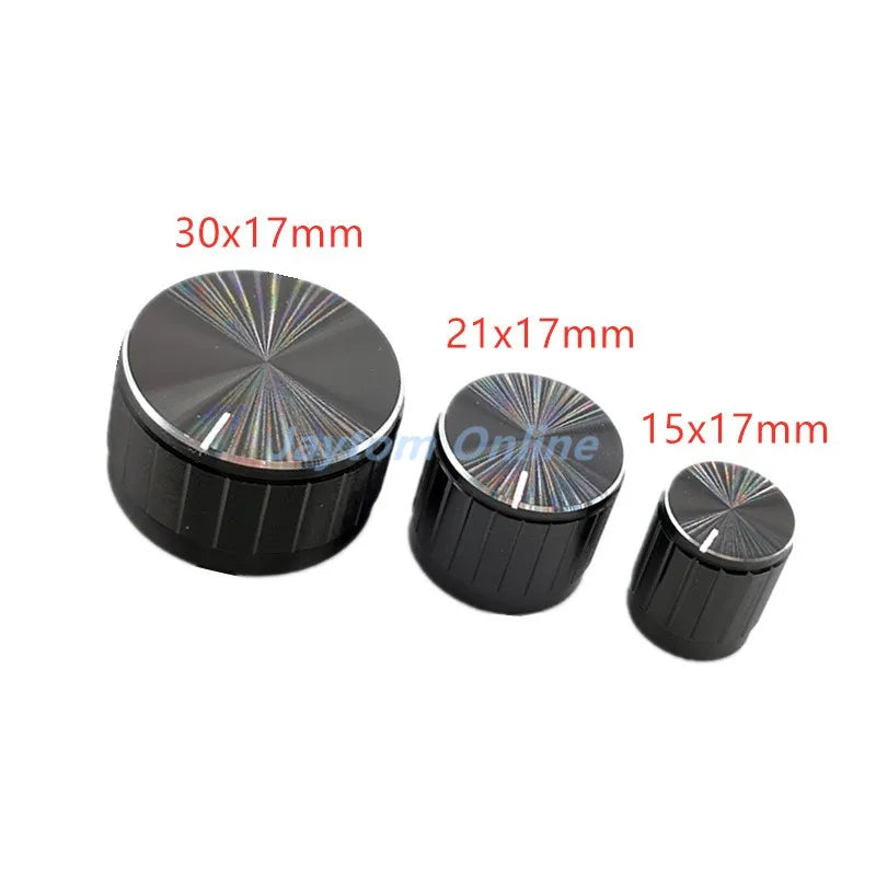 4pcs Black Aluminum alloy Potentiometer/Encoder Knobs Switch Caps 30x17mm 21x17mm 15x17mm Half Shaft Plum Shaft
