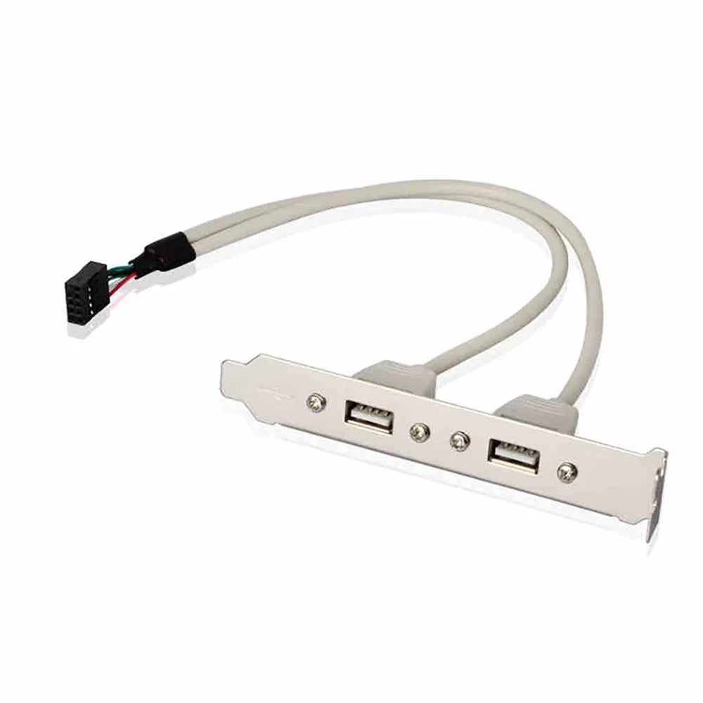 OULLX 4 Port 2 Port USB 2.0 Motherboard Rear Panel Expansion Bracket to IDC 9 Pin Motherboard USB Cable Host Adapter