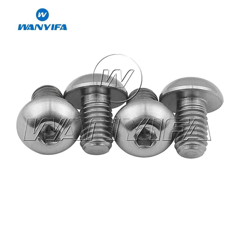 Wanyifa Titanium Bolts M5x8 M5x10 M5x12 M5x15mm Round Head Inner Hexagon Screw for Bicycle Bottle Cage