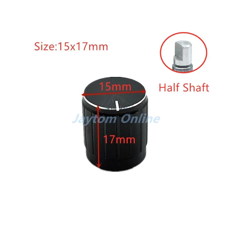 4pcs Black Aluminum alloy Potentiometer/Encoder Knobs Switch Caps 30x17mm 21x17mm 15x17mm Half Shaft Plum Shaft