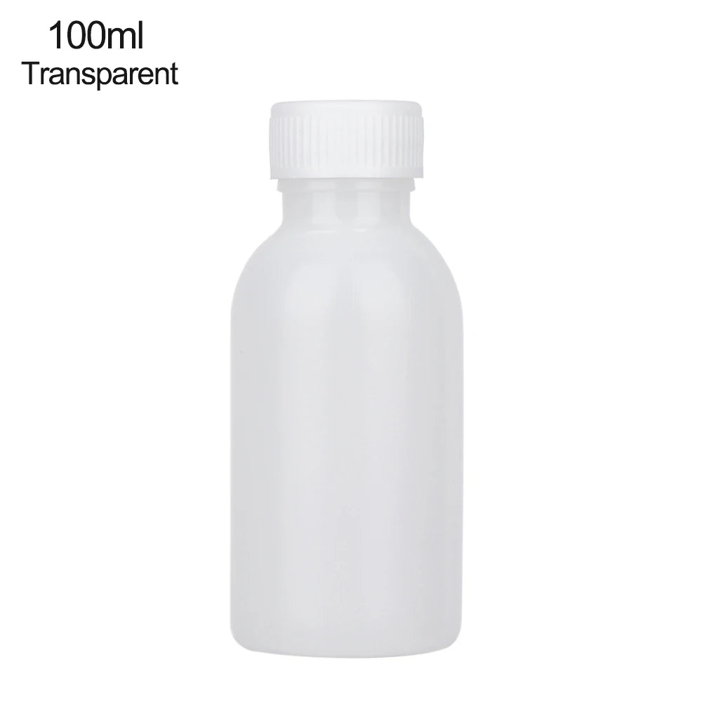 1PC 5/10/15/30/60/100/250ml Plastic PET Clear Empty Seal Bottle Liquid Container Reagent Packing Storage Jar Industrial Supplies