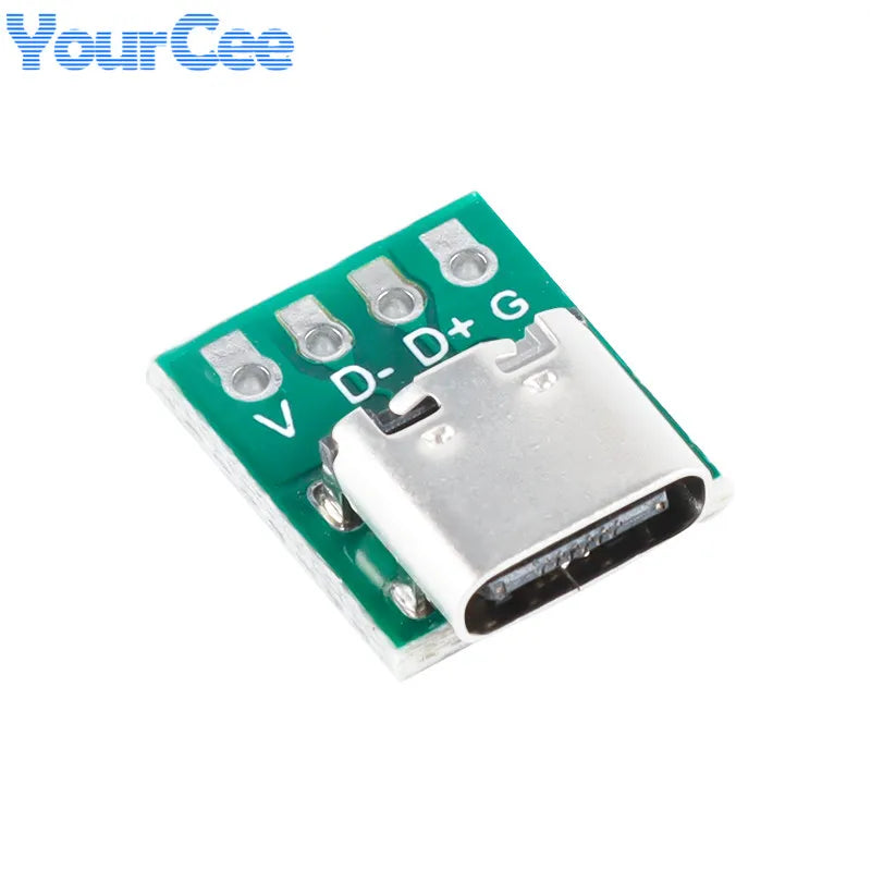 20pcs/1pc USB 3.1 Type C Connector 16Pin Female to 2.54mm Test PCB Board Adapter Socket For Data Line Wire Cable Transfer