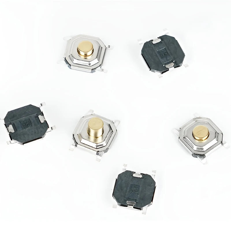 100pcs Tactile Switches 5.2x5.2 Smd Push Button 4*4*1.5mm/1.6/1.7/1.8/1.9/2/2.5/3/3.5/4/4.5/5/6/7/8/9 12V Copper Head Self-reset