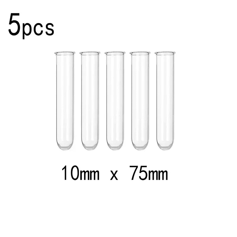 5pcs Borosilicate Glass Test Tubes, 75-300mm clear U-Bottom for Laboratory Science Experiments & School Education Supplies