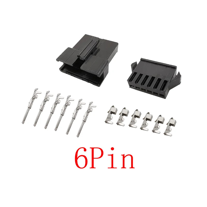 Black JST SM 2.54mm Pitch Connector 2/3/4/5/6/7/8 Pin Male Female Plug Housing Wire Connectors Plastic Shell Crimp Pin Terminal