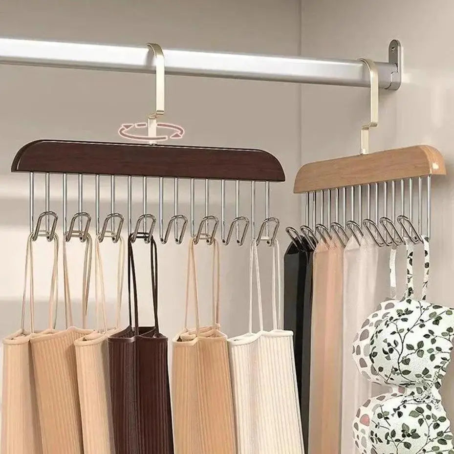 8-hook Solid Wood Hanger With Multifunctional Quality Home And Daily Necessities Hook Wave Drying Hanger