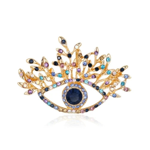 Devil's Eye Enamel Eye Eyelash Brooch Vintage Vintage Gorgeous Palace Schiaparelli