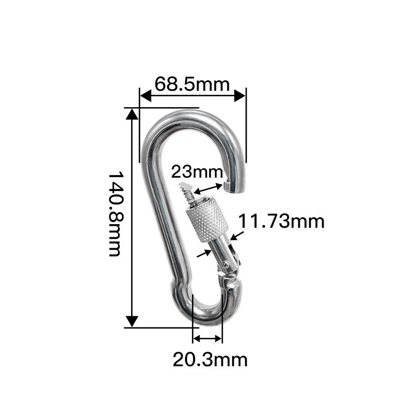 304 Stainless Steel Carabiners - Heavy Duty, Durable & Rust-Free Clips for Gym, Swing, Dog Leashes, Hammocks, Keychains