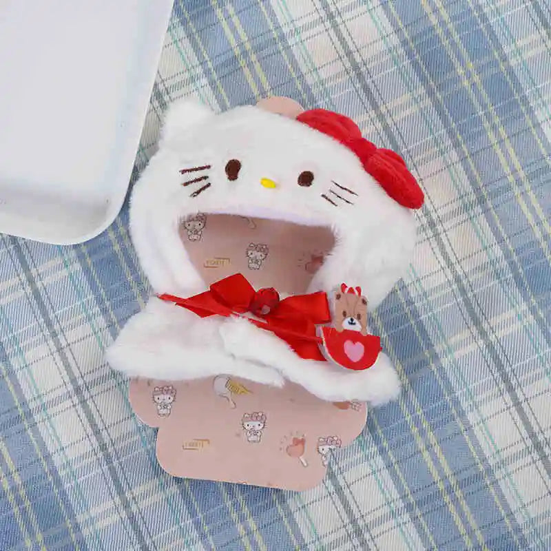New Hot Labubu Cape Skirt Suit Sitting Party Labubu Hello Kitty Clothes The Monsters Vinyl Dolls Outfit Clothing Hat Accessories