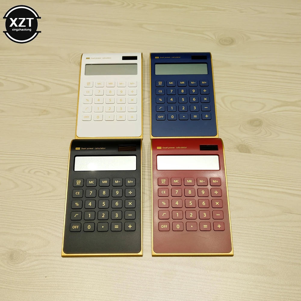 Creative Slim 10 digit Solar Energy Calculator  Portable mini Calculator Solar Energy Crystal Keyboard Dual Power Supply