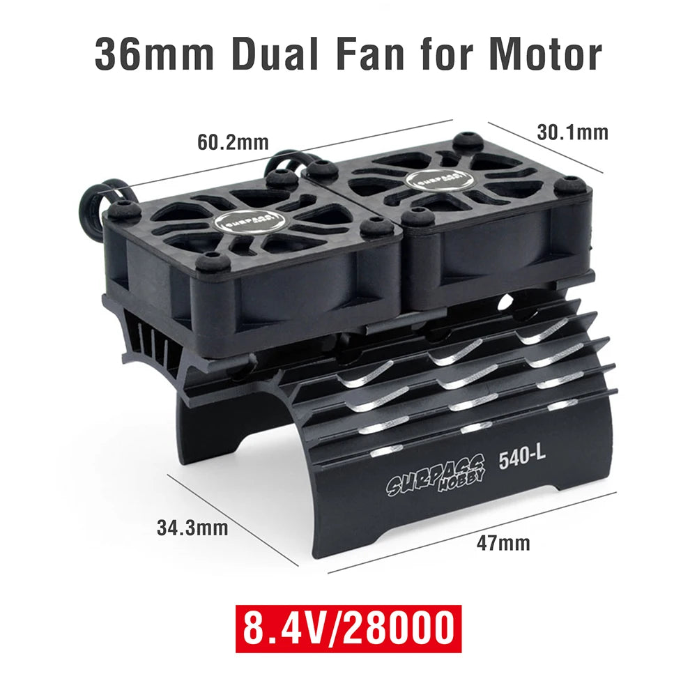 SURPASS HOBBY RC Motor Fan Cooling Heatsink for 380 390 540 550 Brushless Motor 28/29/36mm