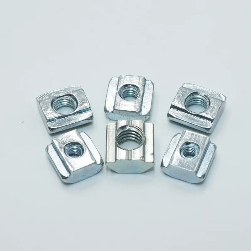 200p/set 2020 M3 M4 M5 T Slide Nut Galvanized T-Slot Sliding Nut in Connection 20 Series Aluminum Extrusion Profile Square Nut