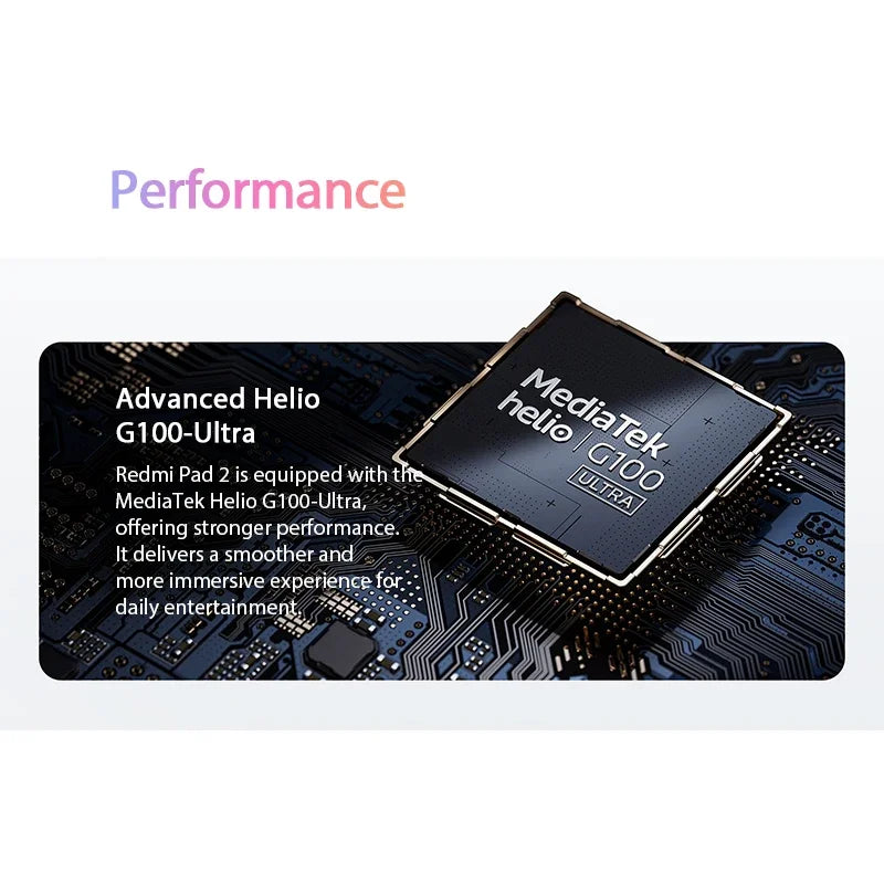 Global Version Xiaomi Redmi Pad 2 Advanced Helio G100-Ultra 11' 2.5K Crystal-Clear Display 9000mAh Battery 18W Fast Charging