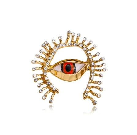 Devil's Eye Enamel Eye Eyelash Brooch Vintage Vintage Gorgeous Palace Schiaparelli