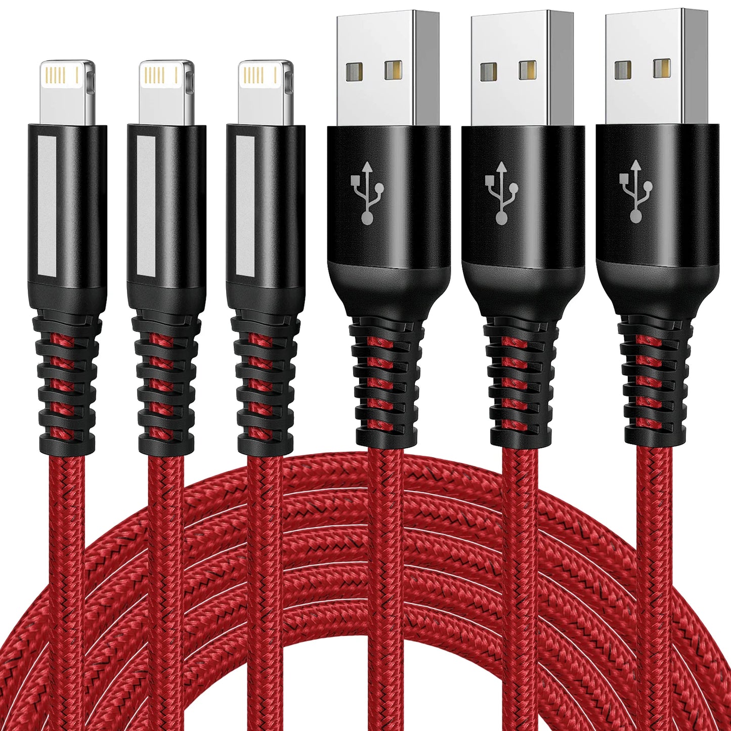 3A USB Cable For iPhone 13 12 11 14 Pro Max XR X XS Max 7 8 Plus iPad iPhone Charger Fast Charging Cord Data Charger Wire 1m2m3m