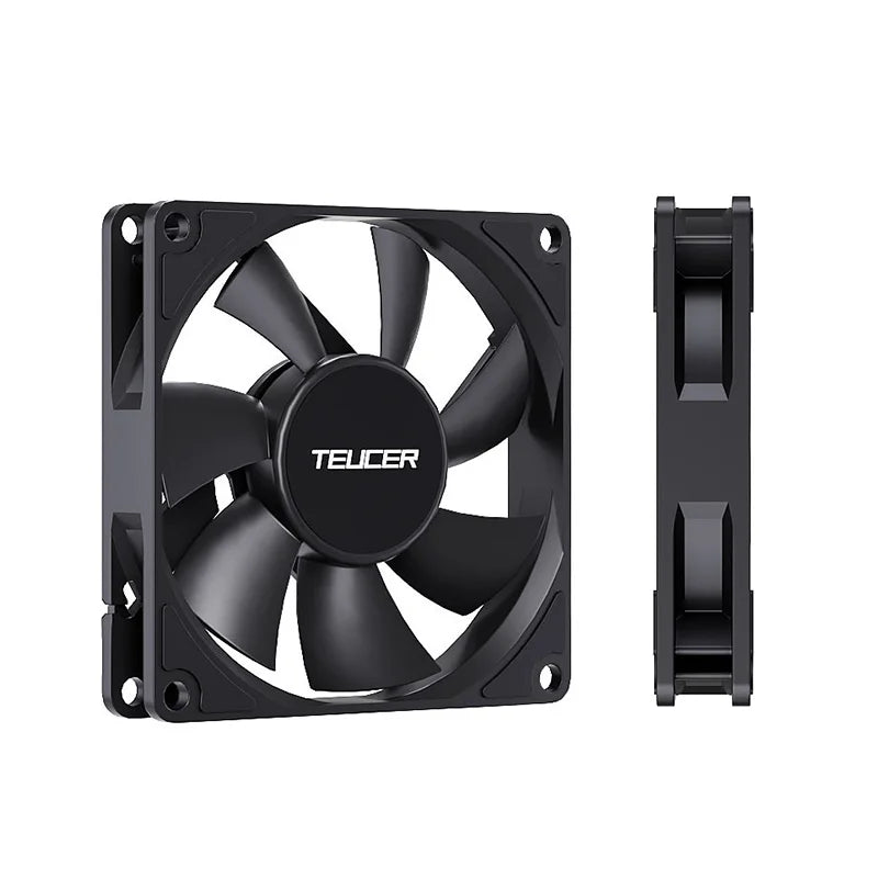 Teucer UT-8015 8CM Chassis Fan Slim 15mm Thinckness 12V/4Pin PWM Hydraulic Bearing 1200-3000rpm PC Case Cooling Ventilator