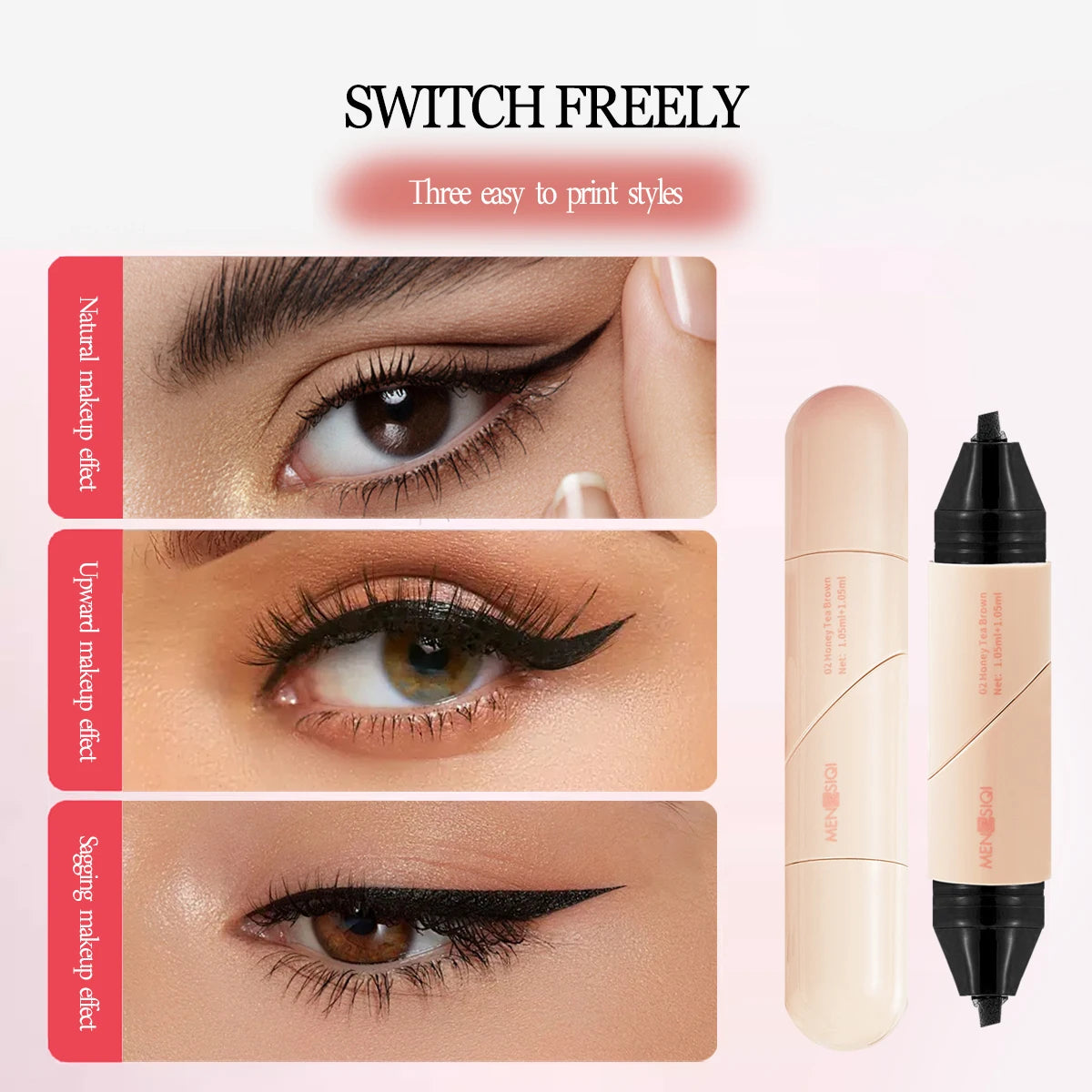 Rotatieve eyeliner pen, snel droge waterdichte anti-zweet, niet gemakkelijk vervagen functie, multifunctionele eyeliner pen, nat