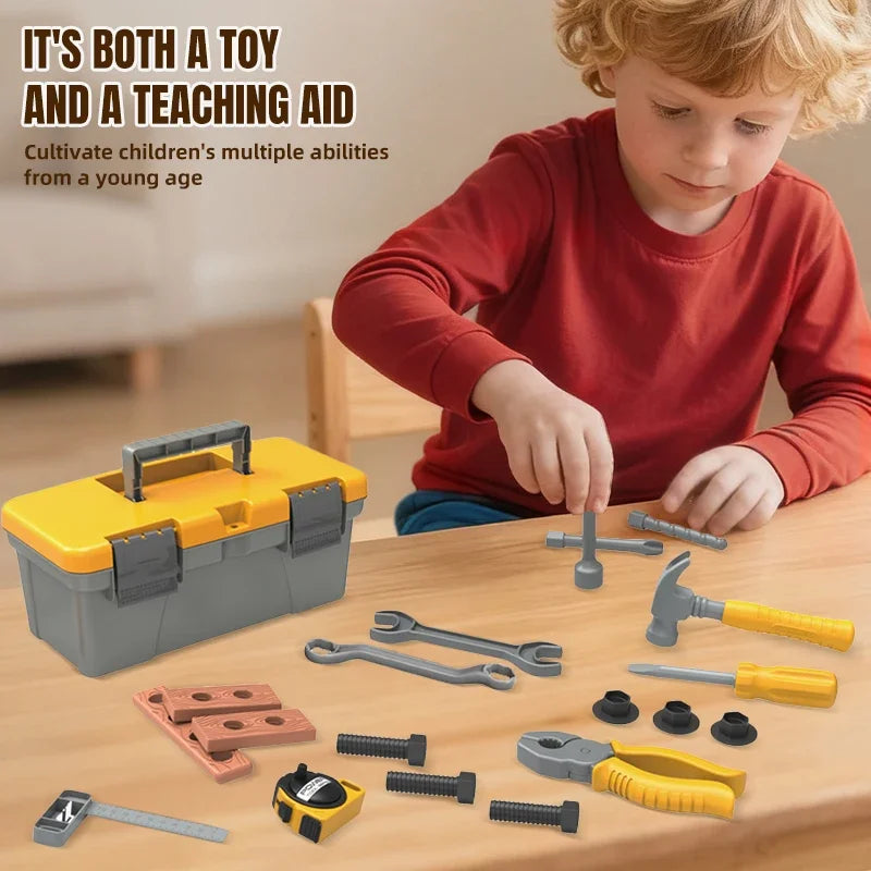 Toolbox Kit Simulation Repair Tools Box Set Drill Educational Toys Plastic Game Engineering Puzzle DIY Toys Gifts for Boys Kids