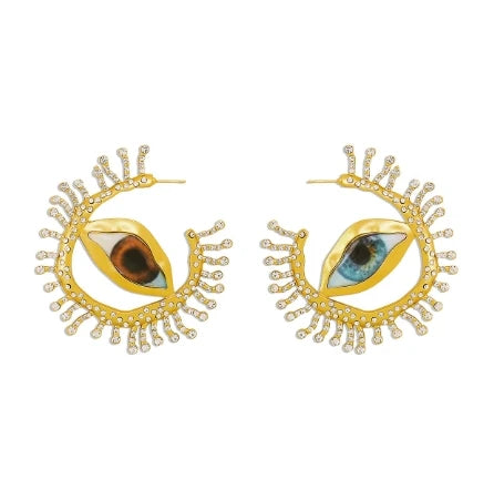 Devil's Eye Enamel Eye Eyelash Brooch Vintage Vintage Gorgeous Palace Schiaparelli