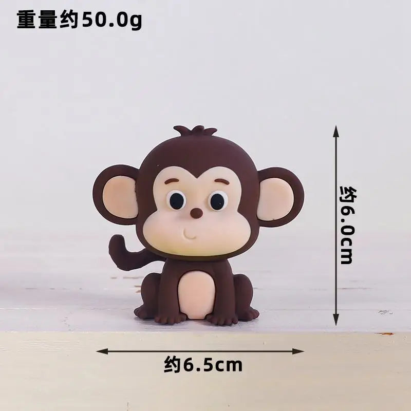 Jungle Safari Animal Doll Cake Decor Lion Elephant Money Giraffe Birthday Cake Topper Baby Shower Birthday Party Cake Decorating