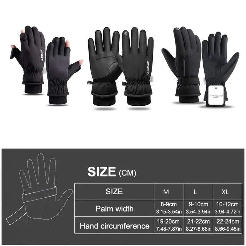 GTUBIKE Waterproof Men’s Women’s Winter Cycling Gloves Thermal Touchscreen Ski Gloves for Running Outdoor Sports Gloves