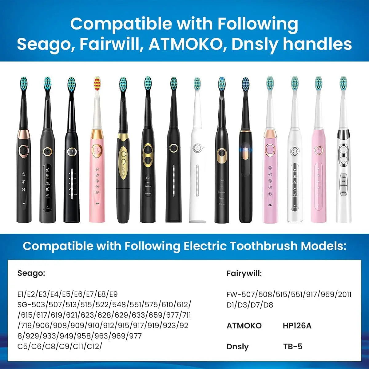 Toothbrush Replacement Heads Work For Fairywill Electric Toothbrush and Teeth Care Product Teeth White 5/10/20 Pcs