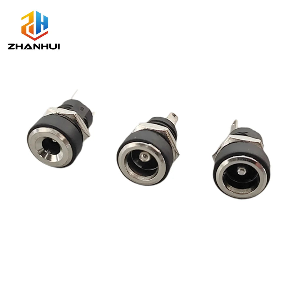 5/10pcs DC-022B DC Power Female Socket 3.5x1.3mm 5.5x2.1mm 5.5*2.5mm 2Pin Jack Hole Panel Mount Connector Adapter