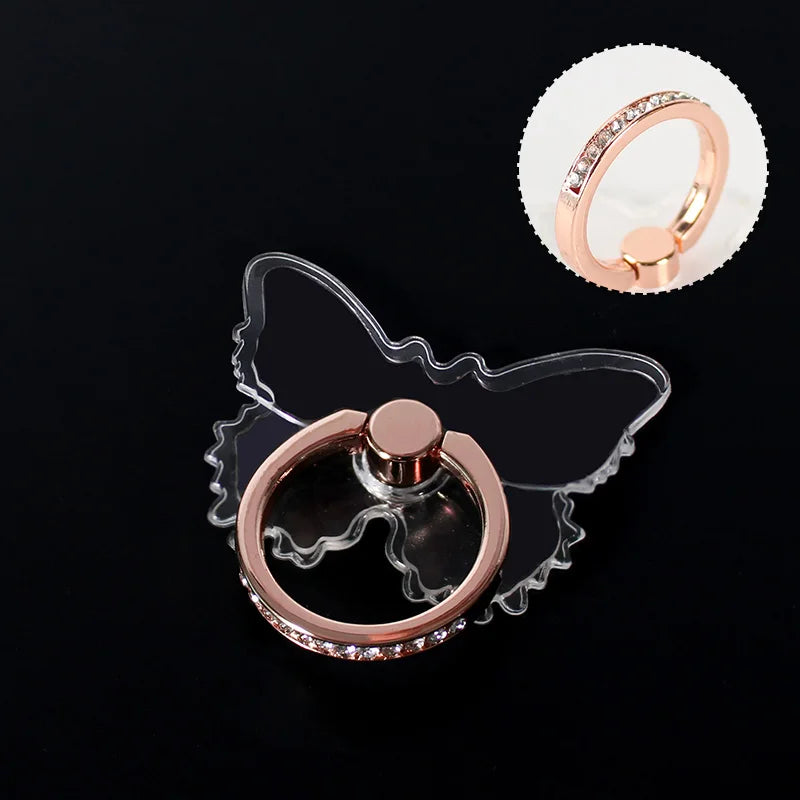 Transparent Cell Phone Ring Holder Stand 360° Degree Rotation Clear Finger Grip Kickstand Compatible iPhones or Phone Case
