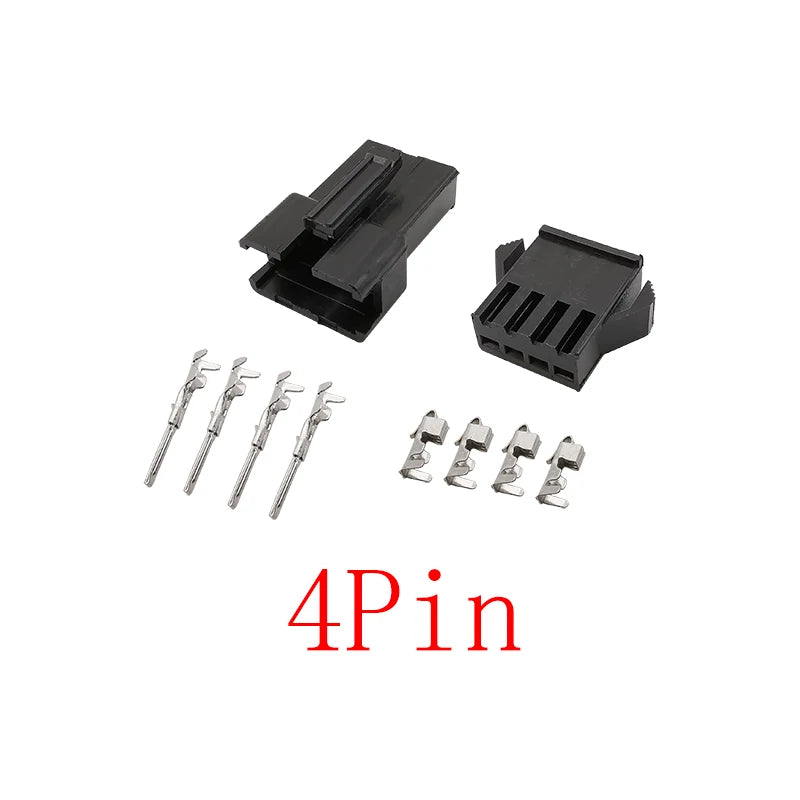 Black JST SM 2.54mm Pitch Connector 2/3/4/5/6/7/8 Pin Male Female Plug Housing Wire Connectors Plastic Shell Crimp Pin Terminal
