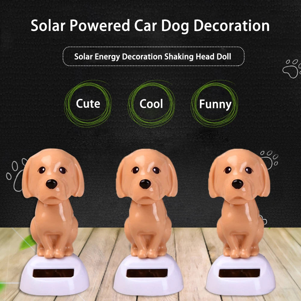 Car Decoration Solar Energy Decoration Shaking Head Doll Dog Cartoon Shape Decoration Gift
