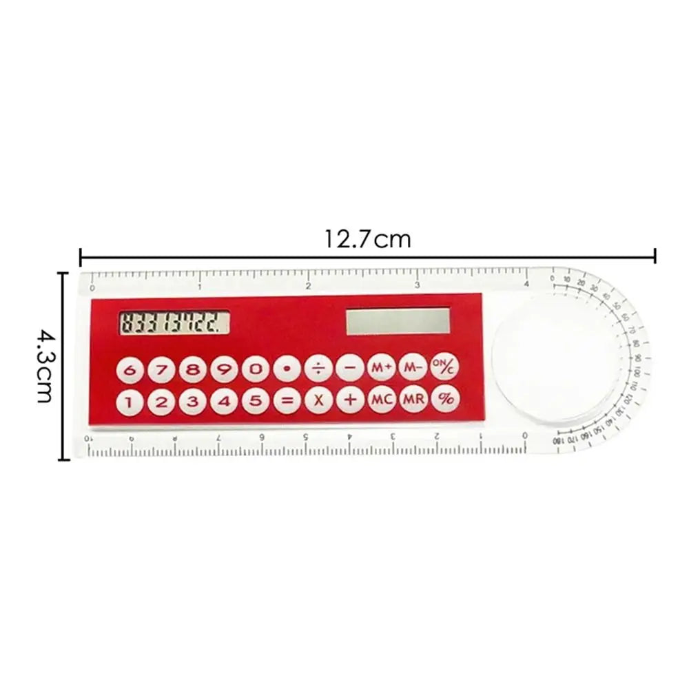 Mini Portable School Supplies Calculator Ruler Digital Caliper Office Stationery Solar Energy Calculator