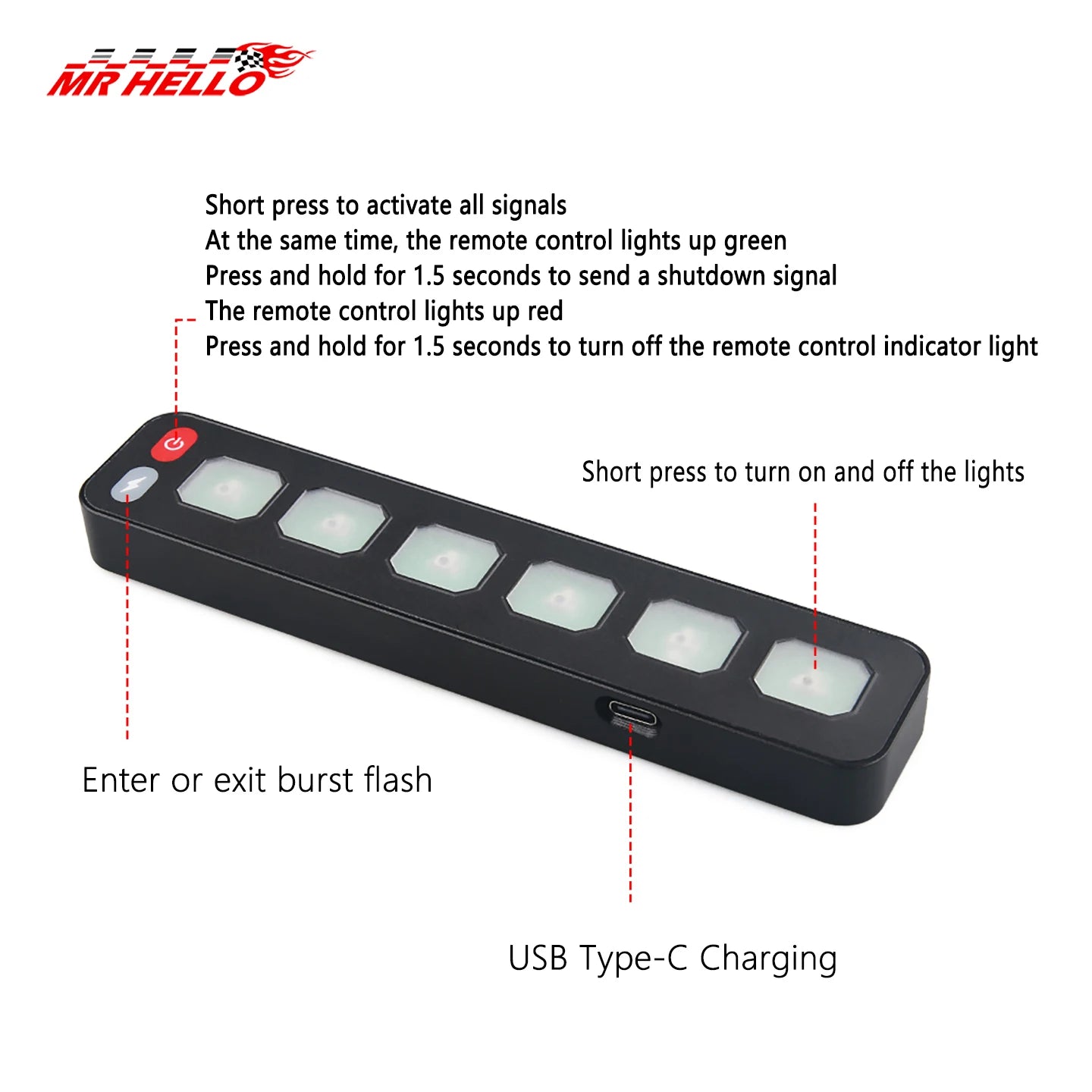 6 Gang Switch Panel 12v 24V Touch Switch Box Universal Automatic Individual Strobe Control For SUV Boat Car
