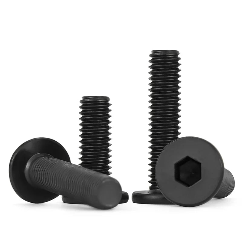 M2 M3 M4 M5 M6 M8 Black 304 Stainless Steel Low Profile Socket Head Cap Screws Hex Key Bolts Ultra Thin Flat Head Allen Hexagon