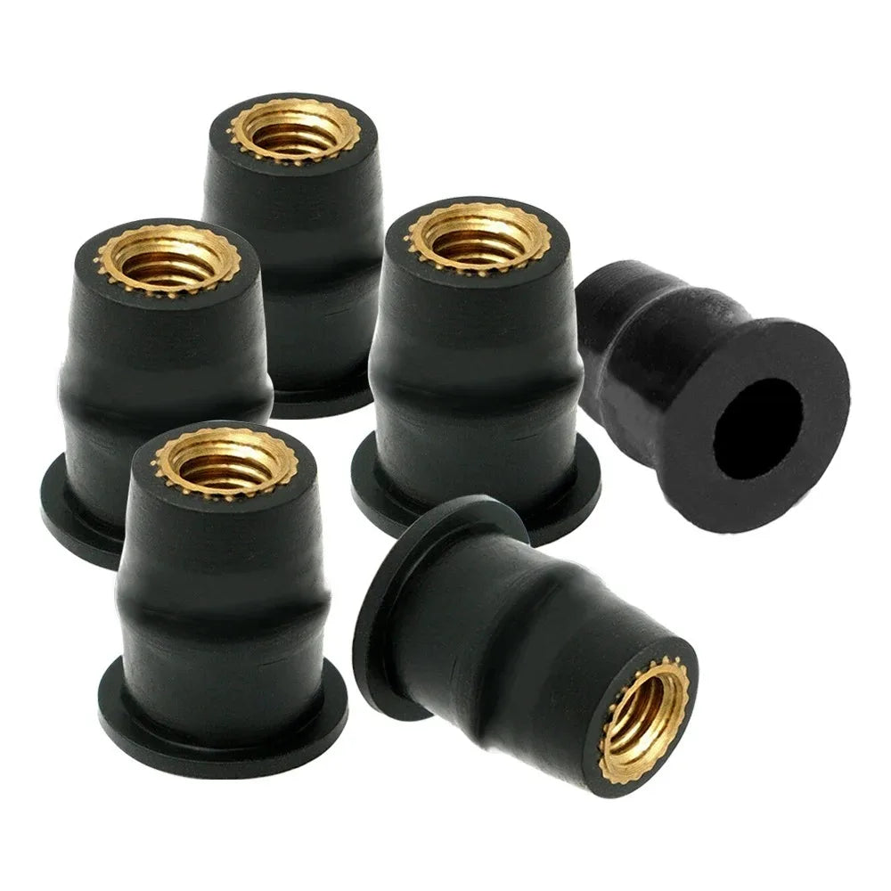 30PCS M5 M6 Motorcycle Windscreen Windshield Bolts Screws Set Metric Rubber Well Nut Fastener for Honda Suzuki Yamaha Kawasaki