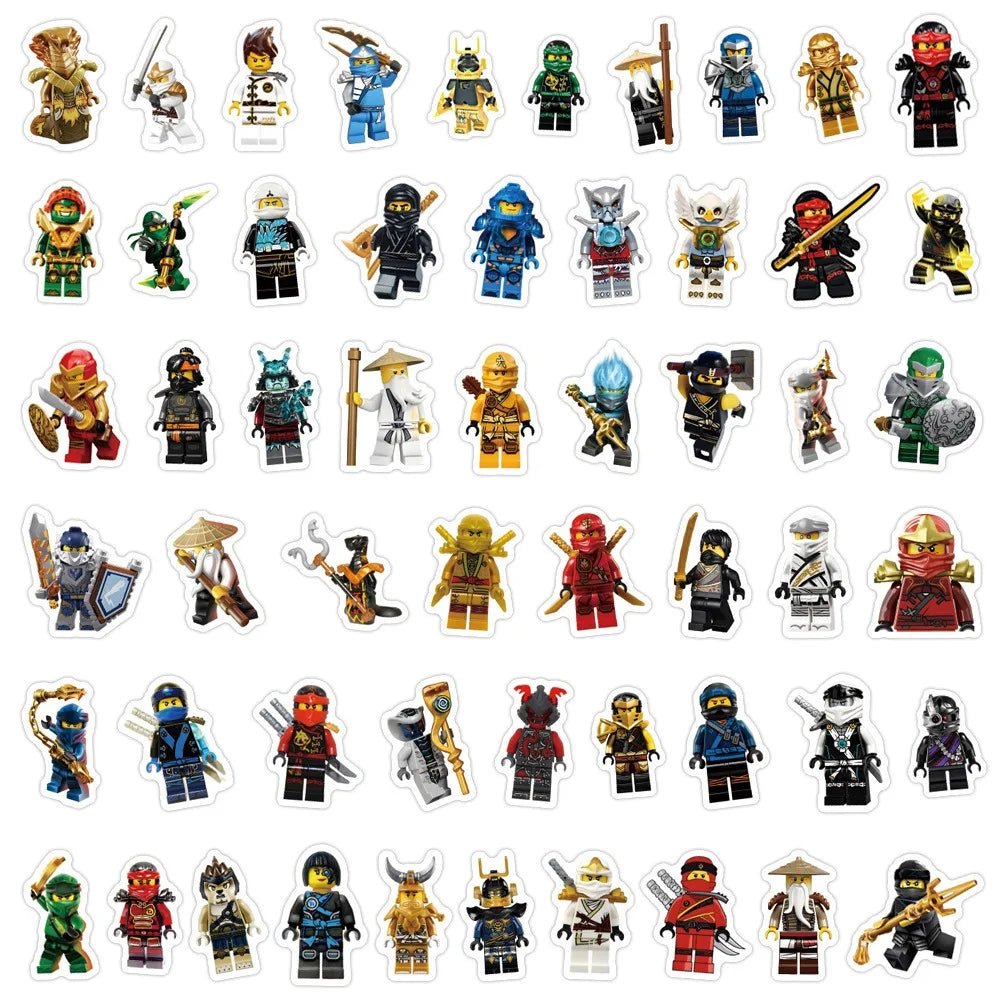 105pcs Cartoon Ninja Graffiti Stickers Kai Smith Lloyd Jay Walker Sensei Wu Mini Decoration Decals Kids Toys DIY Stickers