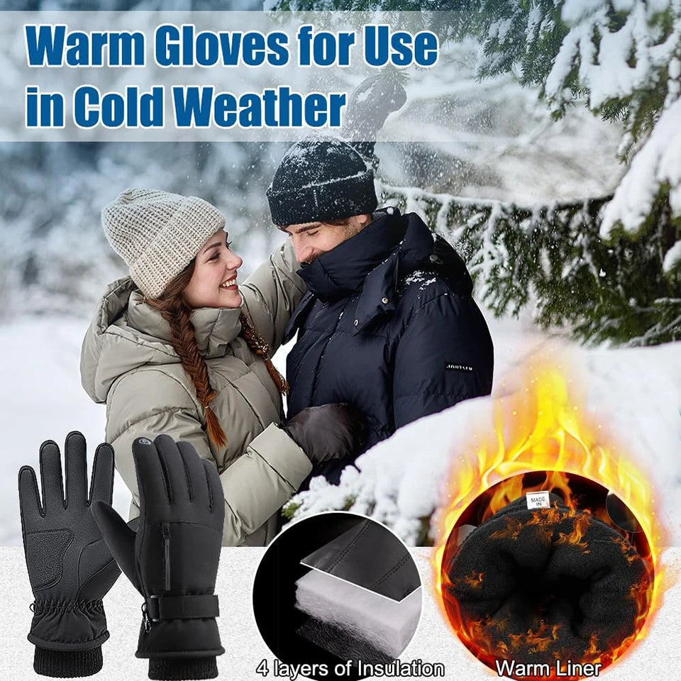 GTUBIKE Waterproof Men’s Women’s Winter Cycling Gloves Thermal Touchscreen Ski Gloves for Running Outdoor Sports Gloves