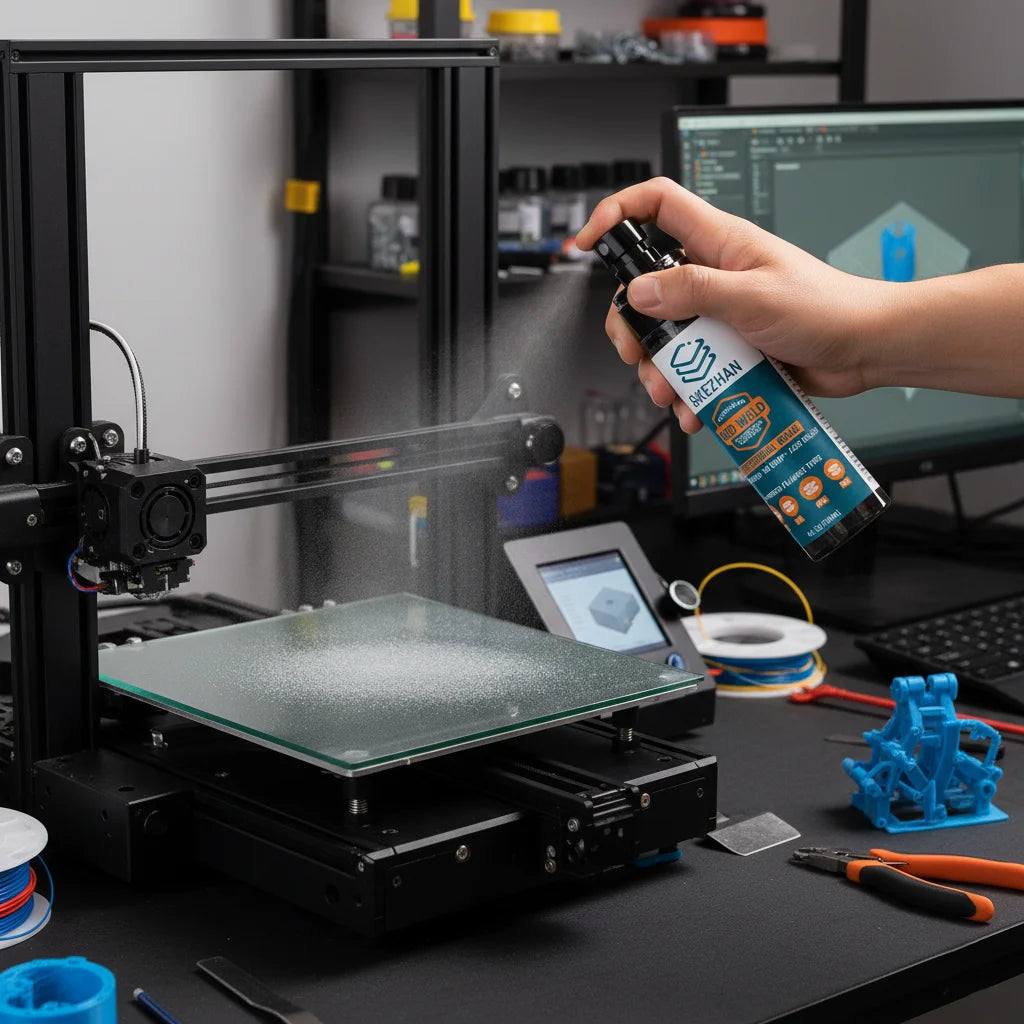 3DPrinter Adhesion Aid+Deburring Finishing Tool，Strong Bed Hold，No Warp，Easy Lift‑Off，Clean Up Prints，For PLA/ABS/PETG/PEI/Glass