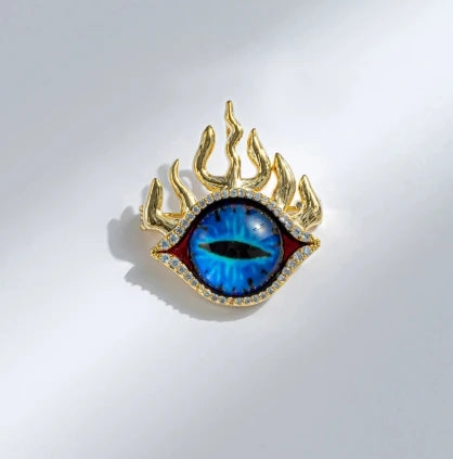 Devil's Eye Enamel Eye Eyelash Brooch Vintage Vintage Gorgeous Palace Schiaparelli